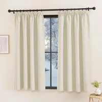 Unyqoos Set van 2 elegante beige thermogordijnen voor optimale isolatie en privacy