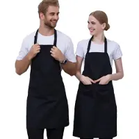 Unyqoos Verstelbaar unisex keukenschort met ruime zakken voor veelzijdig gebruik