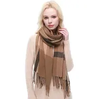 Unyqoos Warme en Stijlvolle Geruite Dames Sjaal voor Herfst en Winter