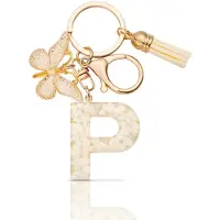 Unyqoos Elegante sleutelhanger met vlinder en letter voor dames en meisjes