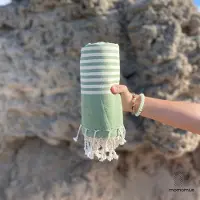 Unyqoos Set van 2 Luxe en Absorberende Strand- en Saunahanddoeken van 100% Katoen met Elegante Franjes