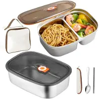Unyqoos Draagbare roestvrijstalen lunchbox set met thermotas en bestek