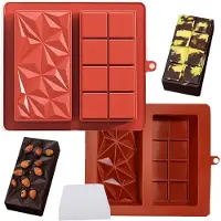 Unyqoos Set van twee siliconen chocoladevormen met schraper voor creatieve chocoladerepen