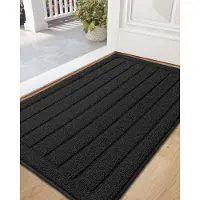 Unyqoos Absorberende en Antislip Deurmat voor Binnen met Eenvoudige Reiniging 50 x 90 cm Zwart