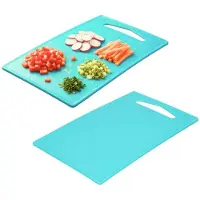 PlasticForte Keuken Snijplank - 2x - blauw - 27 x 16 cm - kunststof - voor groente, fruit, vlees en vis