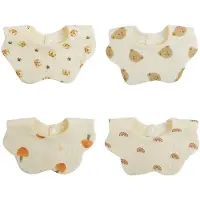 Unyqoos Set van 4 Zachte Mousseline Babyslabbetjes met Verstelbare Drukknopen