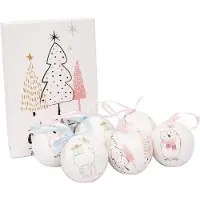 Unyqoos Set van 6 feestelijke kerstballen met lint voor sfeervolle kerstdecoratie