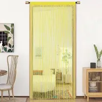 Unyqoos Zacht Geel String Deurgordijn voor Raam- en Ruimteverdeling, 90x200cm, Veelzijdige Decoratie
