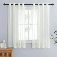 Unyqoos Stijlvolle Transparante Gordijnen Set met Linnenlook voor Moderne Interieurs