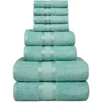 Unyqoos Uitgebreide 8-delige Handdoekenset van Hoogwaardige Kwaliteit voor Optimale Absorptie en Zacht Comfort