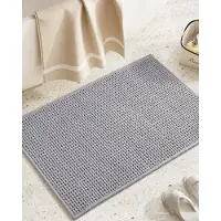 Unyqoos Grijze badmat van chenille voor badkamer, douche en badkuip, 60 x 90 cm