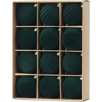 Unyqoos Set van 12 luxe fluwelen kerstballen in diverse stijlen voor feestelijke decoratie