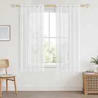 Unyqoos Transparante gordijnen set in linnenlook voor woonkamer en slaapkamer