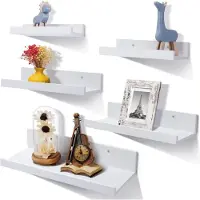 Unyqoos Stijlvolle Witte Zwevende Wandplanken Set van 5 voor Diverse Ruimtes