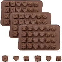 Unyqoos Set van drie siliconen mallen voor chocolade, zeep en ijsblokjes