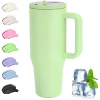 Unyqoos Thermobeker met handvat en rietje, 1200 ml, ideaal voor onderweg en thuisgebruik