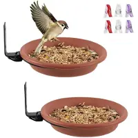 Unyqoos Vogeldrinkbak en Voederstation voor Balkon en Tuin met Wandmontage