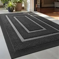 Unyqoos Robuuste Antislip Vuilvangmat voor Binnen- en Buitengebruik, Wasbaar, Rechthoekig, Grijs, 60 x 90 cm