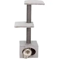 Unyqoos Compacte kraboom 109 cm – Grijs, een schuilplaats voor katten, voor nagelverzorging en klimmen, ruimtebesparend voor appartementen en kleine ruimtes
