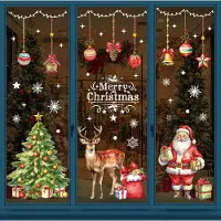 Unyqoos Herbruikbare kerst raamstickers met klassieke motieven voor feestelijke decoratie
