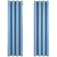 Unyqoos Modern Verduisterend Thermogordijn met Eenvoudige Installatie voor Diverse Ruimtes, 260 x 140 cm, Lichtblauw, Set van 2