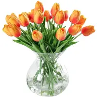 Unyqoos Kunsttulpen van latex – realistische decoratieve bloemen, 33 cm hoog, bloemkoppen 7 cm, geschikt voor vazen, woonkamers en evenementen