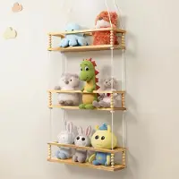 Unyqoos Uniek Zwevend Hangrek voor Kinderen met Houten Kralen en Glow-in-the-Dark Touw voor Kinderkamer, Set van 3