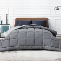 Unyqoos Omkeerbaar Grijs Dekbed voor het Hele Jaar met 4 Seizoenen Comfort, 240 x 220 cm, Zacht en Warm Design