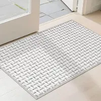 Unyqoos Dunne grijze deurmat met antislip voor entree en binnengebruik 60x90 cm