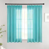 Unyqoos Transparante Voile Gordijnenset met Plooiband voor Slaapkamer en Woonkamer, Modern en Romantisch