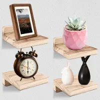Unyqoos Set van 4 compacte zwevende wandplanken voor elke kamer in huis