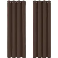 Unyqoos Geluidswerende en Energiezuinige Verduisteringsgordijnen voor Slaapkamer en Woonkamer, 160 x 117 cm, Bruin, Set van 2