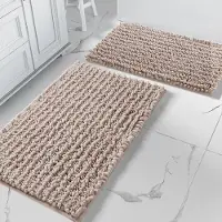 Unyqoos Set van twee luxe badkamermatten in beige voor optimaal comfort en stijl