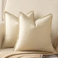 Unyqoos Set van Twee Linnen Kussenhoezen voor Slaapkamer en Woonkamer, 50x50 cm