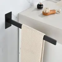 Unyqoos Zwarte zelfklevende handdoekhouder zonder boren voor badkamer en keuken