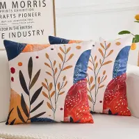 Unyqoos Velvet Kussenhoes 45x45 Boho Abstracte Bladeren voor Binnen en Buiten Decoratie