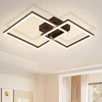 Unyqoos Moderne, rechthoekige LED-plafondlamp, 20W – verstelbaar, vierkant ontwerp, zwart, 3000K warmwit, plafond- en wandlamp voor woonruimtes
