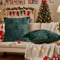 Unyqoos Fluwelen kussenhoezen met kerstboomontwerp voor feestelijke sfeer
