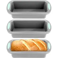 Unyqoos Set van drie siliconen bakvormen voor veelzijdig gebruik in de keuken