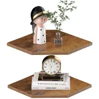 Unyqoos Set van 2 zwevende hoekplanken met draadgat voor wanddecoratie