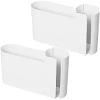Unyqoos Set van twee witte wandorganizers voor keuken en badkamer