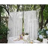 Unyqoos Geraffineerde Witte Kanten Gordijnen met Geborduurde Bloemen voor Elegante Raamdecoratie, Set van 2, 150 x 200 cm