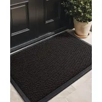 Unyqoos Grijze Antislip Deurmat voor Buiten en Binnen met Laag Profiel, Gemakkelijk te Reinigen, 43 x 76 cm