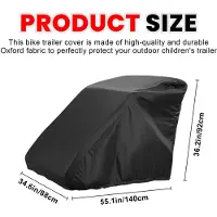 Unyqoos Vouwbare Beschermhoes voor Fietskarren, Kinder- en Hondenaanhangers, Waterdicht en Windbestendig, 140 x 88 x 92 cm