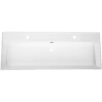 Saniclass Legend Meubelwastafel - 100.5x47x12cm - overloop - 1 wasbak - 2 kraangaten - keramiek - wit glans