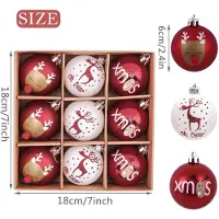 Unyqoos Set van 9 onbreekbare rood-witte kerstballen voor sfeervolle decoratie