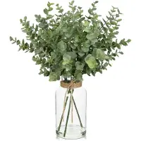 Unyqoos Decoratieve kunstplant eucalyptus in glazen vaas voor interieurdecoratie