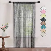Unyqoos Stijlvolle Zwarte Decoratieve String Gordijnen voor Ramen en Deuren, 90 x 200 cm, Milieuvriendelijk Polyester