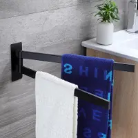 Unyqoos Draaibare handdoekhouder zonder boren met dubbele stangen voor badkamer en keuken