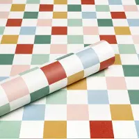 Unyqoos Kleurrijk zelfklevend behang met schaakbordpatroon voor kinderkamers